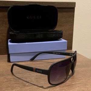 Gucci Black Sunglasses with Purple Lenses
